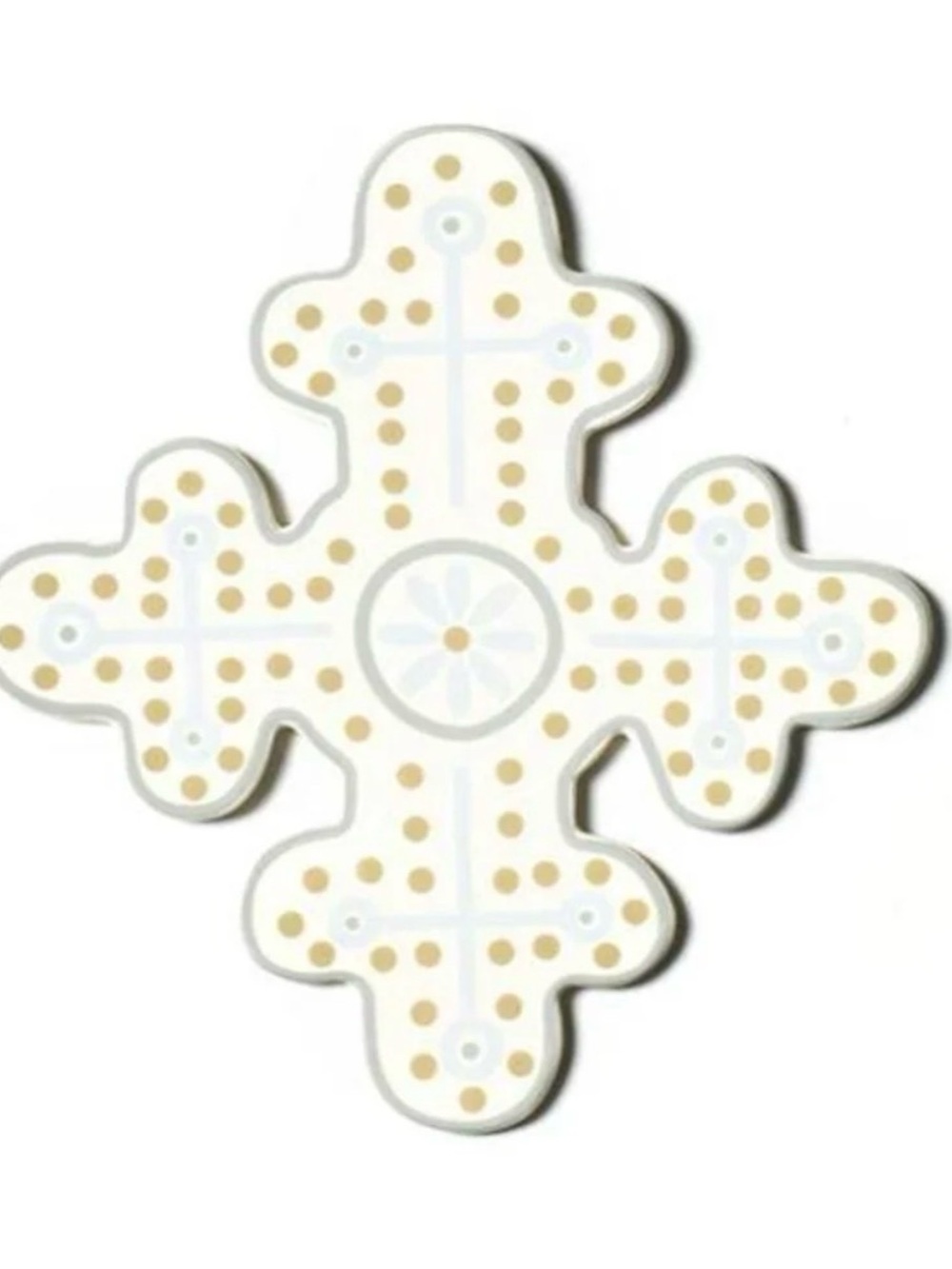 Retired Happy Everything Mini Cross Attachment Religious White Gold Coton Colors